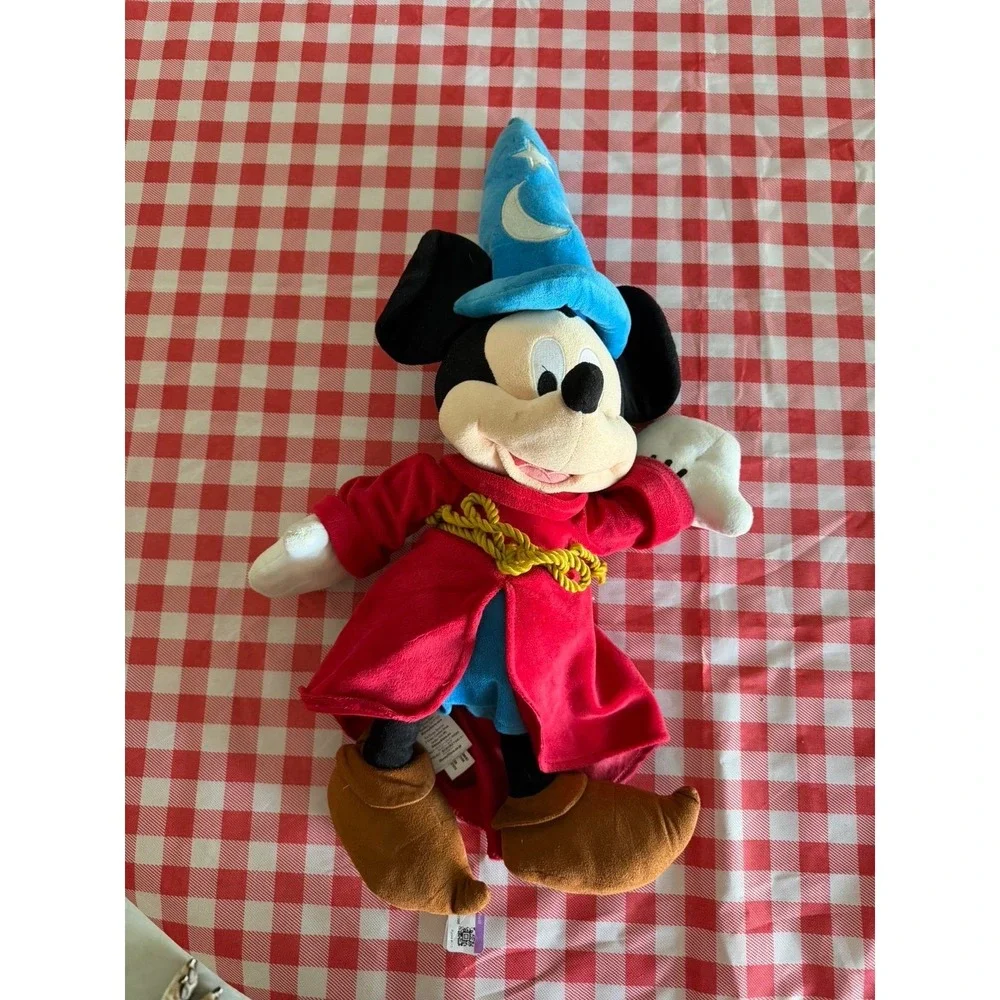Sorcerer Mickey Mouse Plush Fantasia Disney Store Wizard Stuffed Animal Red Robe